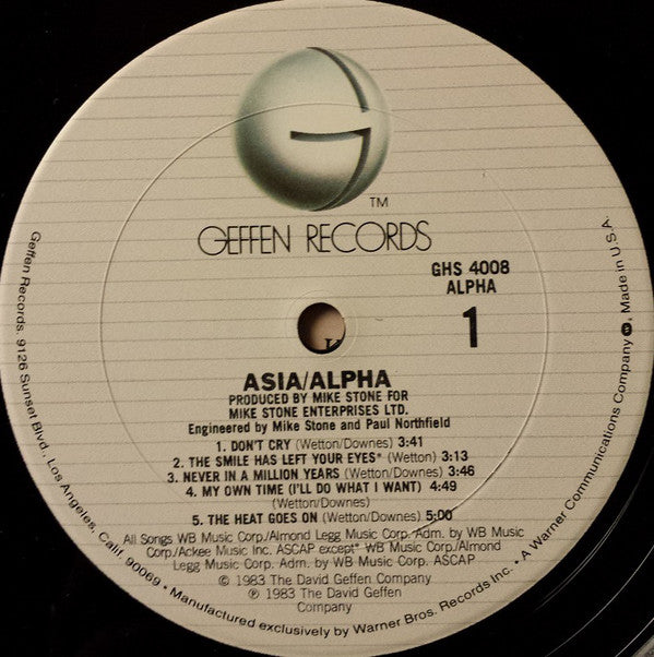 Asia (2) : Alpha (LP,Album,Club Edition)