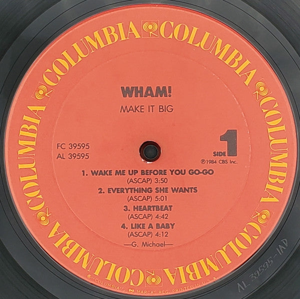 Wham! : Make It Big (LP,Album,Stereo)