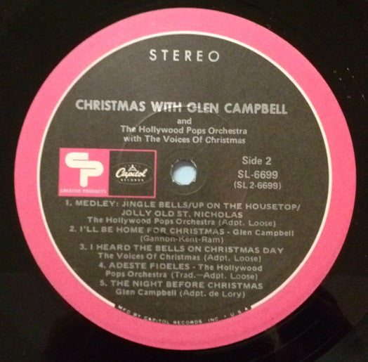 Glen Campbell And Hollywood Pops Orchestra With Voices Of Christmas, The : Christmas With Glen Campbell (LP,Compilation)