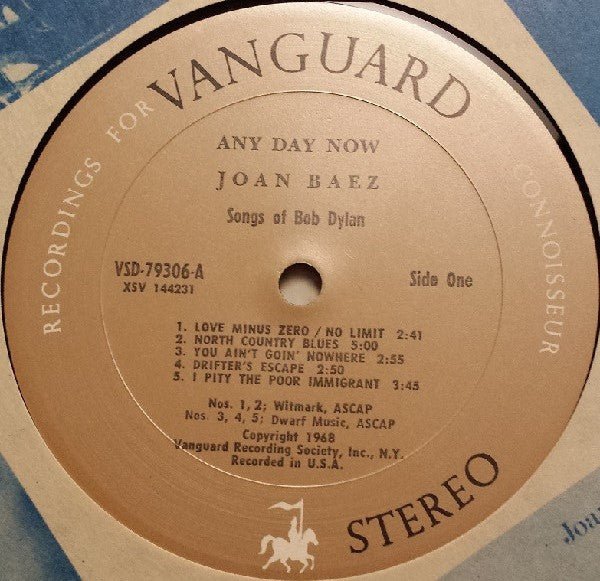 Joan Baez : Any Day Now (LP,Album,Stereo)