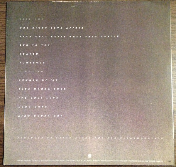 Bryan Adams : Reckless (LP,Album,Club Edition,Stereo)