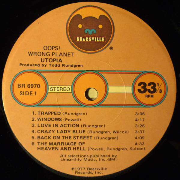 Utopia (5) : Oops! Wrong Planet (LP,Album)
