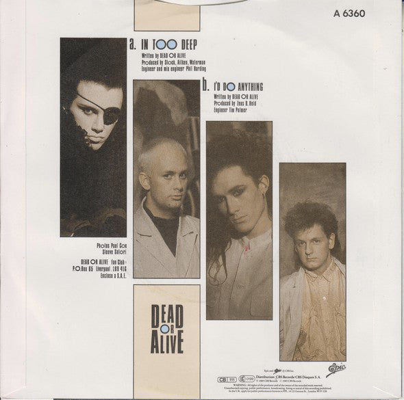 Dead Or Alive : In Too Deep (7",45 RPM,Single)
