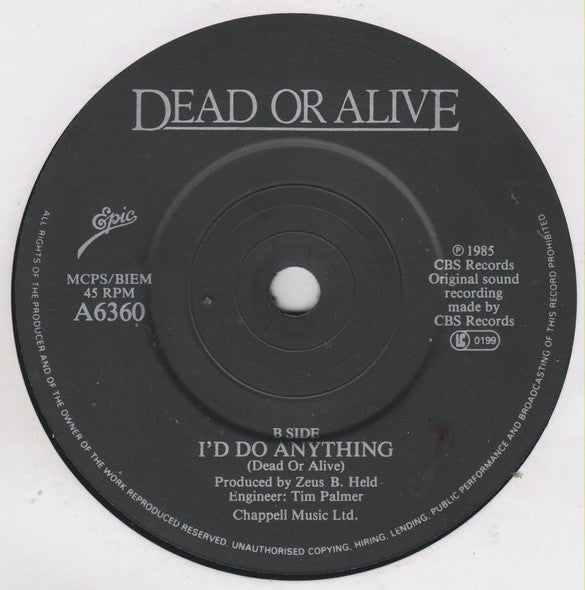 Dead Or Alive : In Too Deep (7",45 RPM,Single)