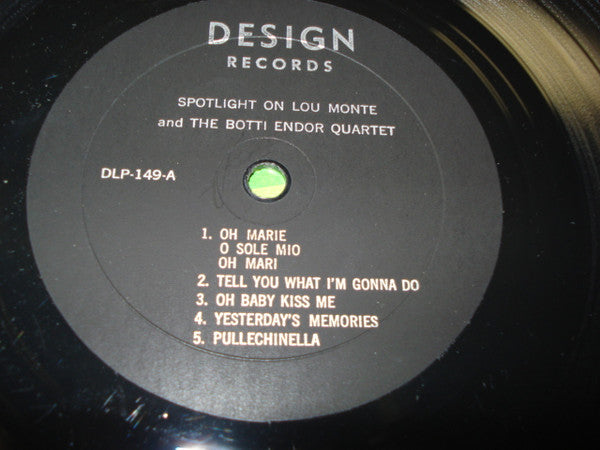 Lou Monte And The Botti-Endor Quartet : Spotlight On Lou Monte And The Botti Endor Quartet (LP,Album,Mono)