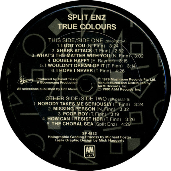 Split Enz : True Colours (LP,Album,Etched)