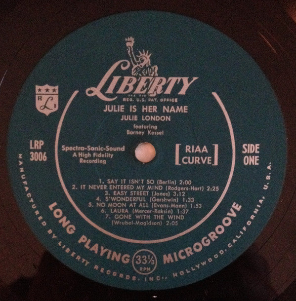 Julie London : Julie Is Her Name (LP,Album,Misprint,Repress,Mono)