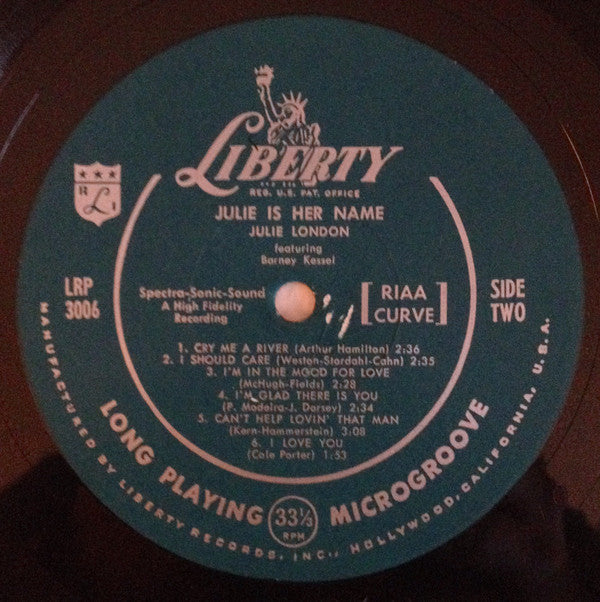 Julie London : Julie Is Her Name (LP,Album,Misprint,Repress,Mono)