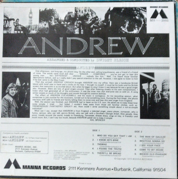 Andrew Culverwell : Andrew (LP,Album,Stereo)