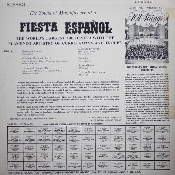 101 Strings : Fiesta Español (LP,Album,Stereo)