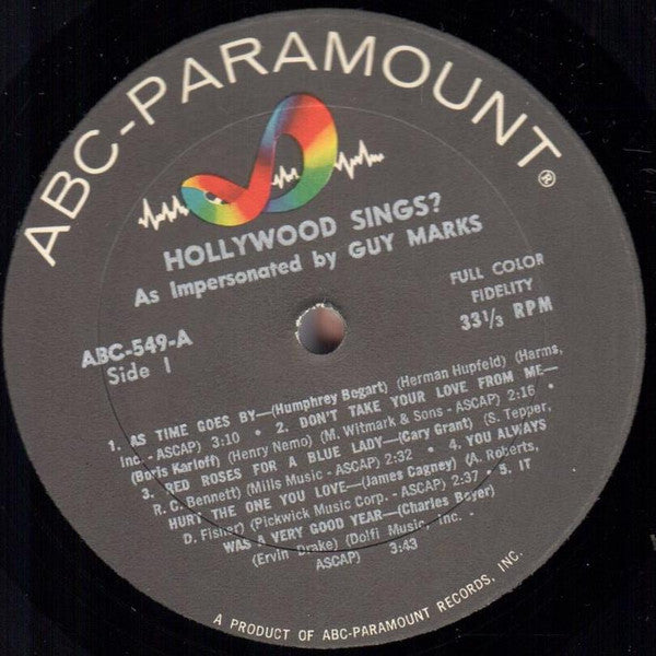 Guy Marks : Hollywood Sings? As Impersonated By Guy Marks (LP,Mono)