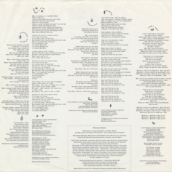 Laurie Anderson : Strange Angels (LP,Album)