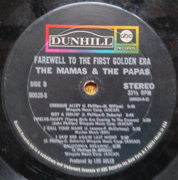 Mamas & The Papas, The : Farewell To The First Golden Era (LP,Compilation,Reissue,Stereo)