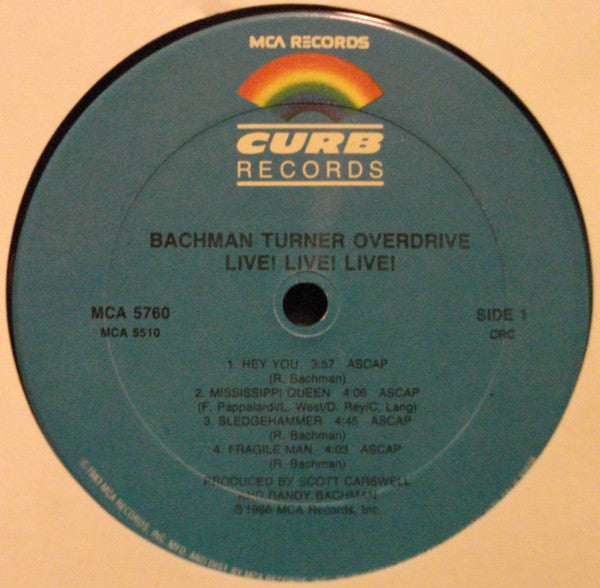 Bachman-Turner Overdrive : Live! Live! Live! (LP,Album,Club Edition)