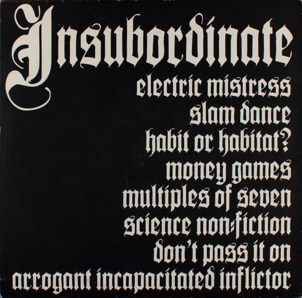 Insubordinate : Insubordinate (12",45 RPM,Album)