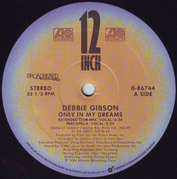 Debbie Gibson : Only In My Dreams (12",33 ⅓ RPM)