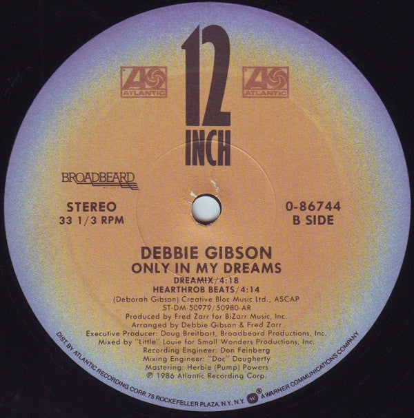 Debbie Gibson : Only In My Dreams (12",33 ⅓ RPM)