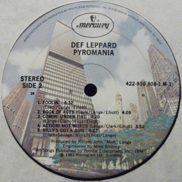 Def Leppard : Pyromania (LP,Album,Stereo)