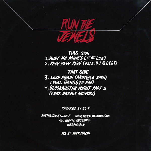 Run The Jewels : Bust No Moves (12",45 RPM,Single,Limited Edition)