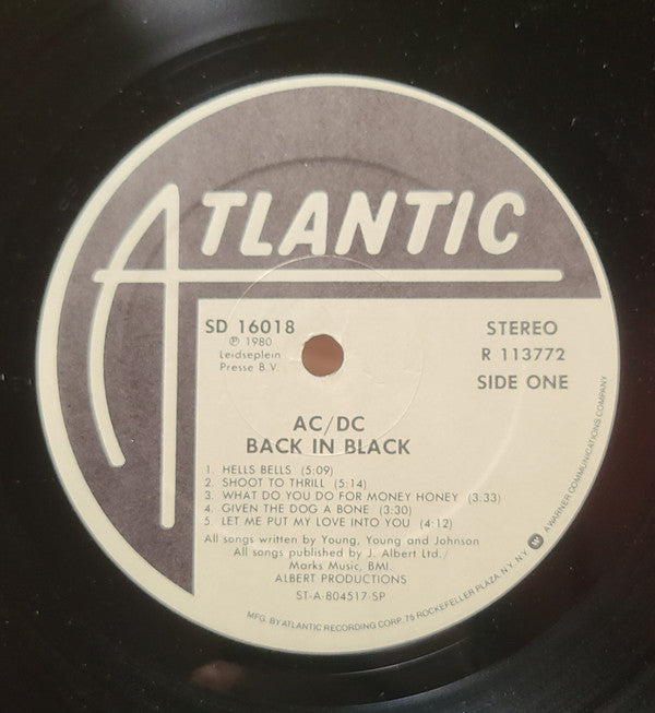 AC/DC : Back In Black (LP,Album,Club Edition)