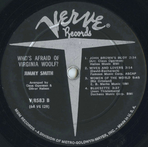 Jimmy Smith : Who's Afraid Of Virginia Woolf? (LP,Album,Mono)