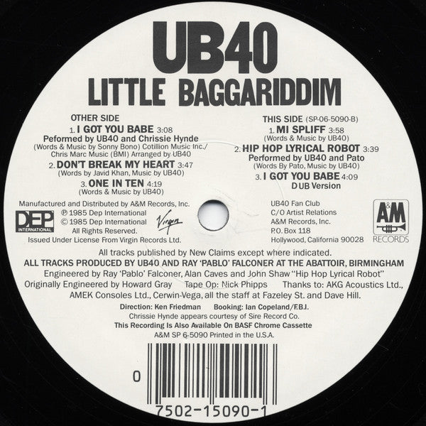 UB40 : Little Baggariddim (12",EP)