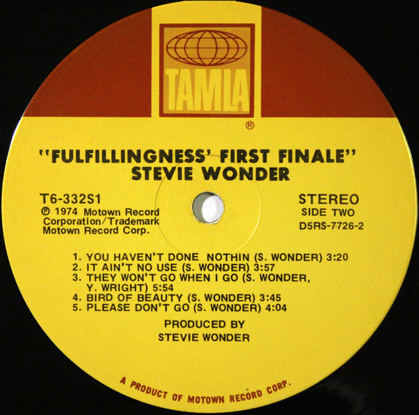 Stevie Wonder : Fulfillingness' First Finale (LP,Album,Stereo)