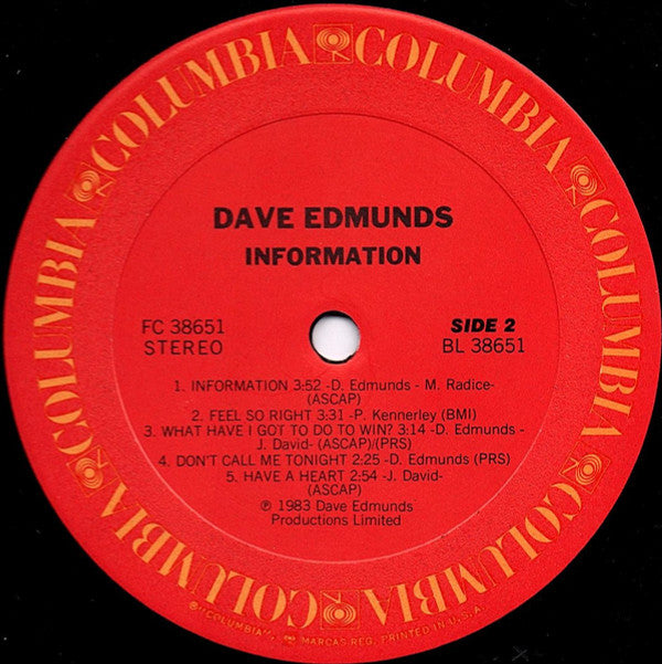 Dave Edmunds : Information (LP,Album,Stereo)