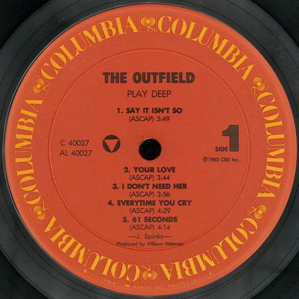 Outfield, The : Play Deep (LP,Album,Stereo)