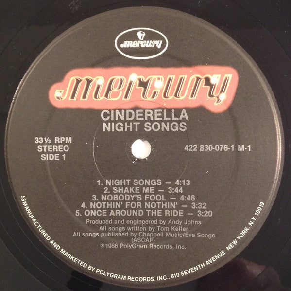Cinderella (3) : Night Songs (LP,Album)