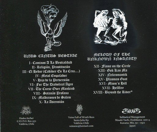Hades Archer / Sabbat : Unus Cantus Bestiae / Melody Of The Unknown Insanity (Album)