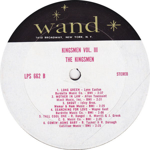 Kingsmen, The : The Kingsmen Volume 3 (LP,Album,Stereo)