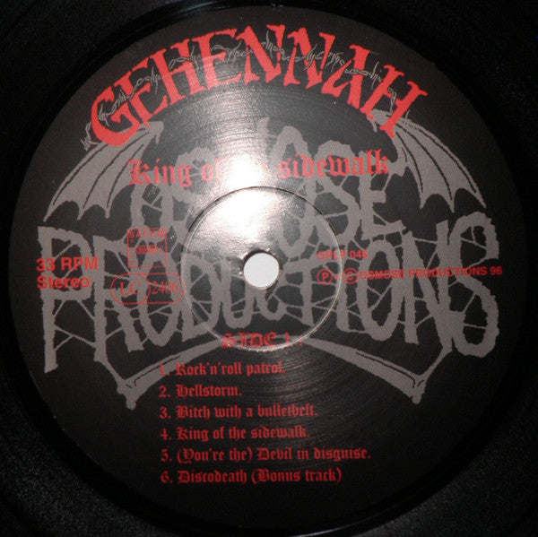 Gehennah : King Of The Sidewalk (LP,Album,Numbered)