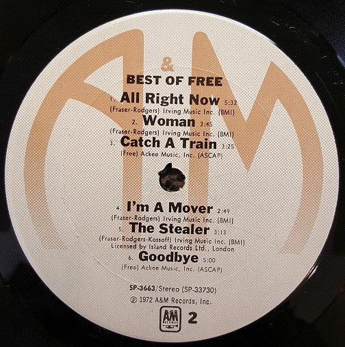 Free : Best Of Free (LP,Album,Compilation,Remastered,Stereo)