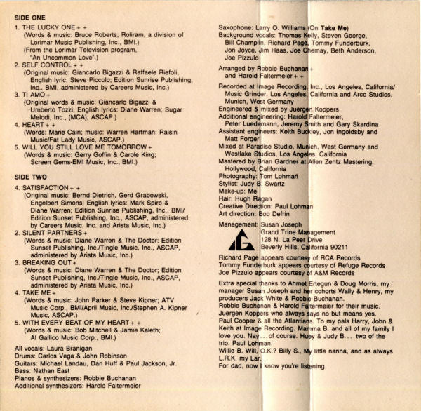 Laura Branigan : Self Control (Album)