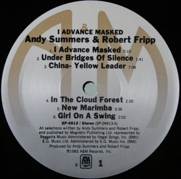 Andy Summers & Robert Fripp : I Advance Masked (LP,Album,Stereo)