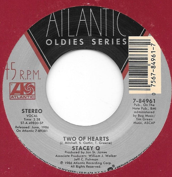 Stacey Q : Two Of Hearts / We Connect (7",45 RPM,Single,Reissue)