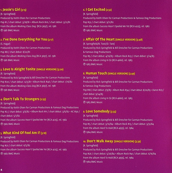 Rick Springfield : Rick Springfield (Compilation)