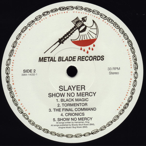 Slayer : Show No Mercy (LP,Album,Reissue,Remastered,Stereo)