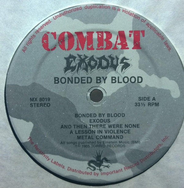 Exodus (6) : Bonded By Blood (LP,Album,Stereo)