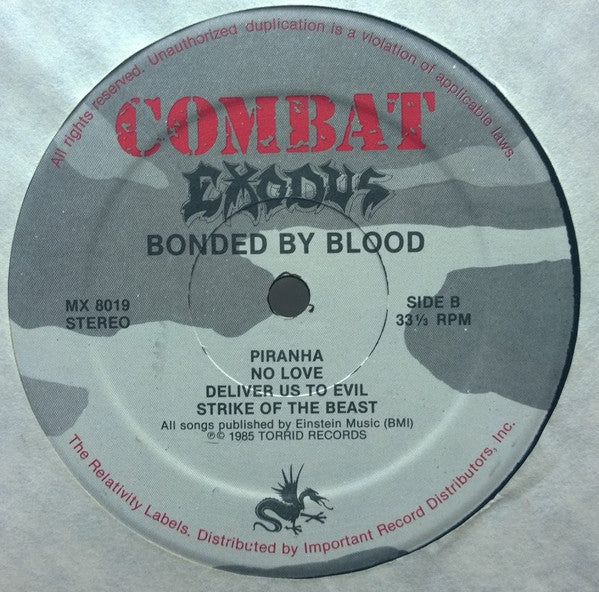 Exodus (6) : Bonded By Blood (LP,Album,Stereo)