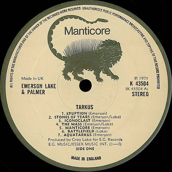 Emerson, Lake & Palmer : Tarkus (LP,Album,Reissue)