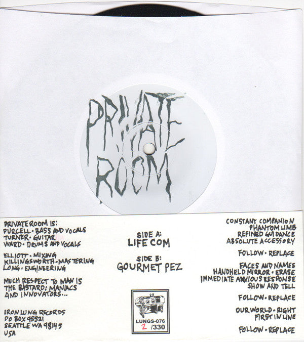Private Room : Life Com (7",45 RPM,Single,Limited Edition,Numbered)