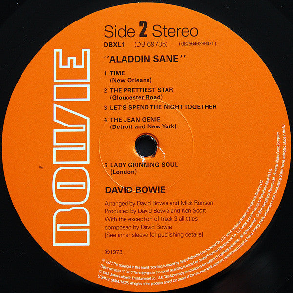 David Bowie : Aladdin Sane (LP,Album,Reissue,Remastered,Stereo)