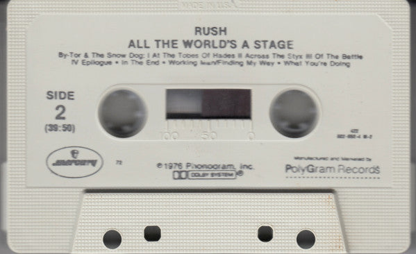 Rush : All The World's A Stage (Album,Reissue)