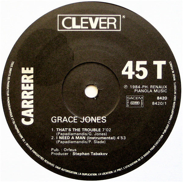 Grace Jones : Biggest Hits (12",45 RPM,Maxi-Single,Compilation)