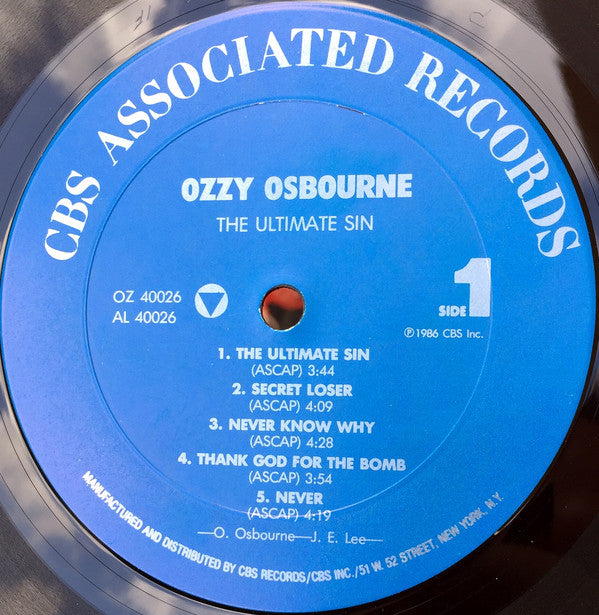 Ozzy Osbourne : The Ultimate Sin (LP,Album)