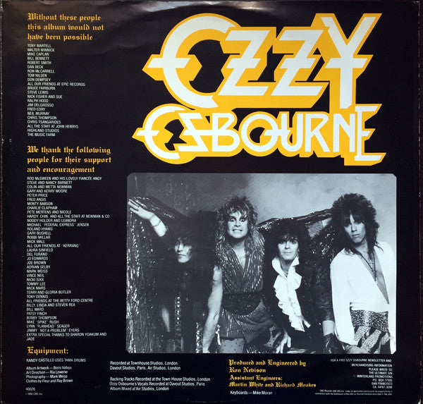 Ozzy Osbourne : The Ultimate Sin (LP,Album)