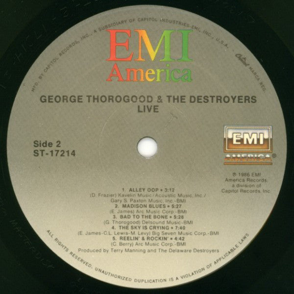 George Thorogood & The Destroyers : Live (LP,Album)