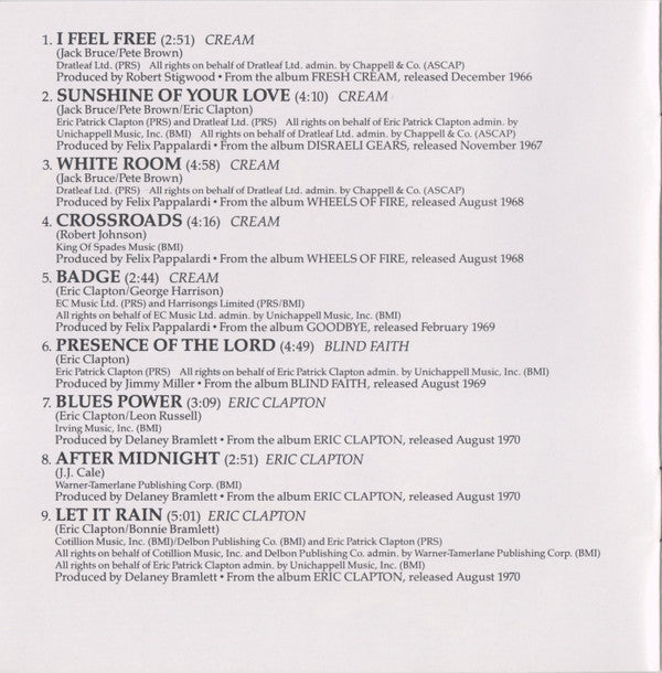 Eric Clapton : The Cream Of Clapton (Compilation,Reissue,Remastered)